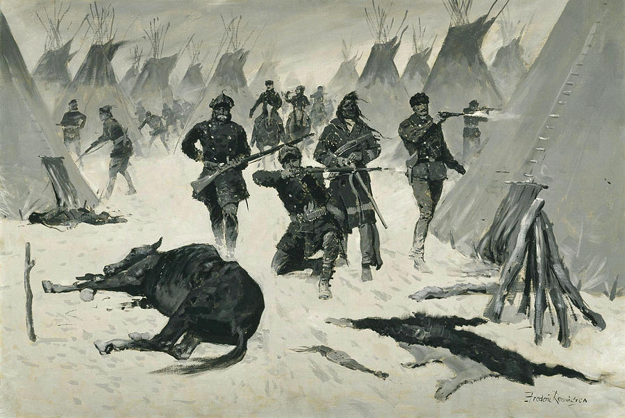 The Defeat of Crazy Horse Painting by Frederic Remington