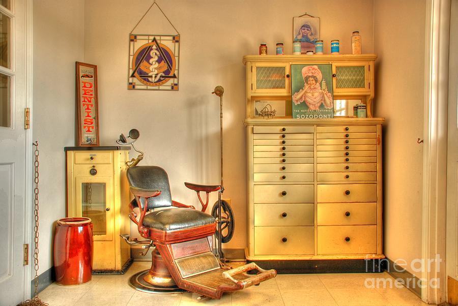 Vintage Photograph - The Dentist Office by Tony  Bazidlo