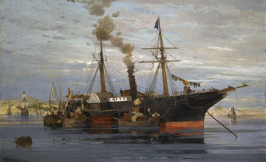 The Departure by Konstantinos Volanakis, 1877. Painting by Celestial Images