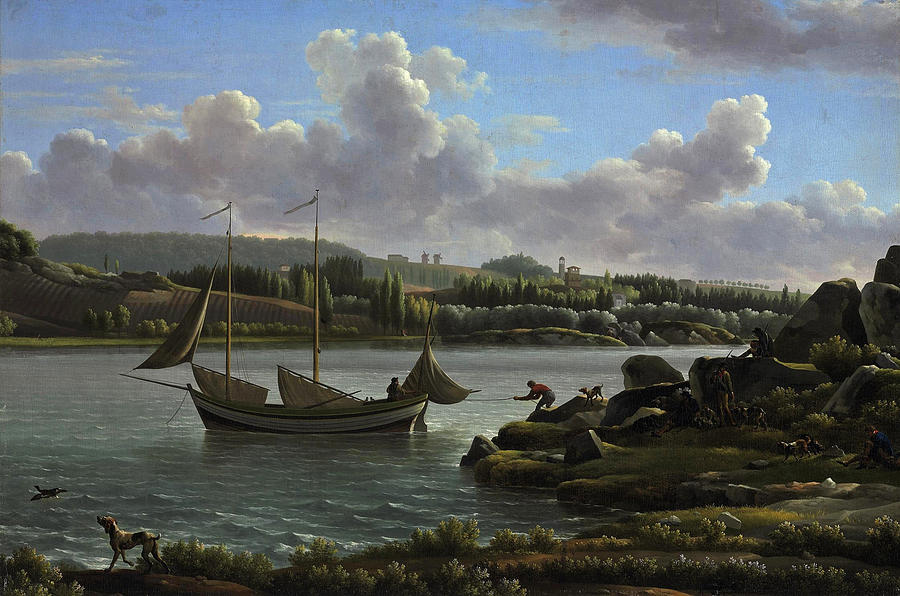 The Departure for the Hunt Painting by Jean-Joseph-Xavier Bidauld