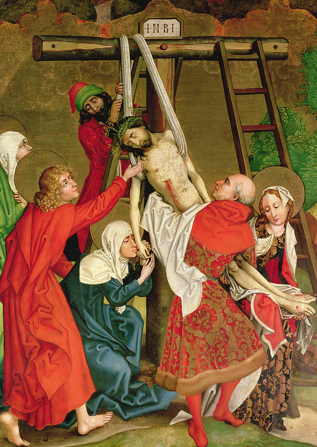 Jesus Christ Painting - The Deposition from the Altarpiece of the Dominicans by Martin Schongauer