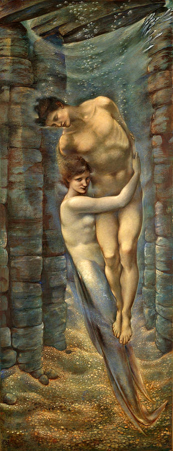 The Depths Of The Sea Drawing by Edward Burne-Jones