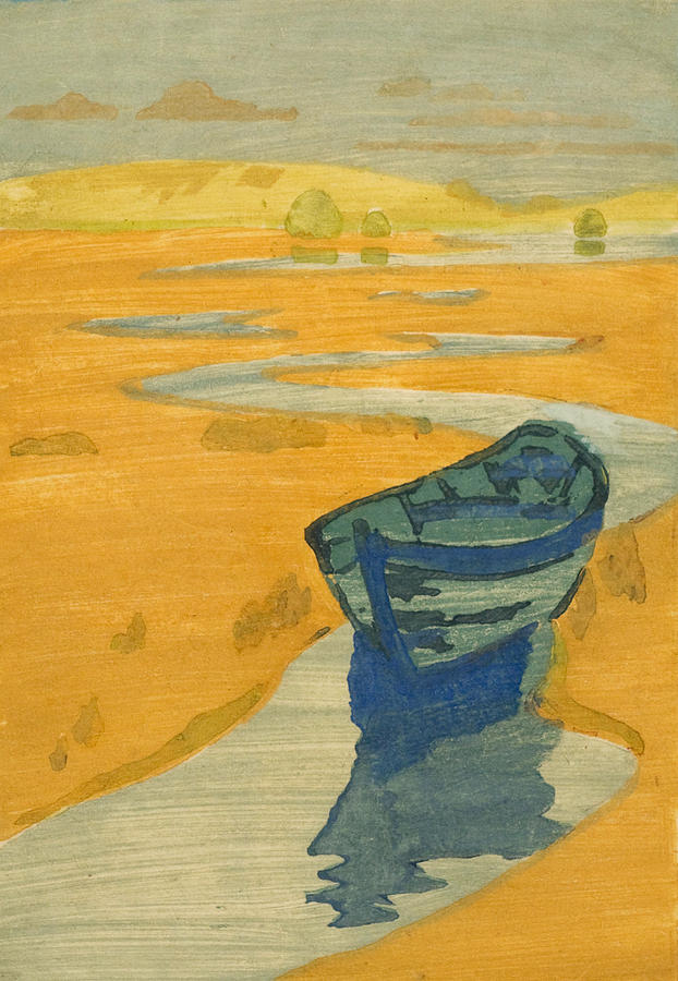 Arthur Wesley Dow Drawing - The Derelict. The Lost Boat by Arthur Wesley Dow