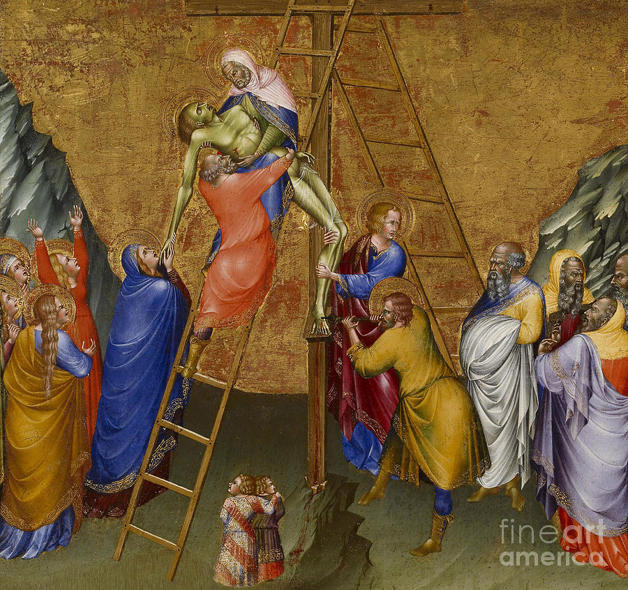 Jesus Christ Painting - The Descent from the Cross, from the Malavolti altarpiece by Giovanni di Paolo di Grazia