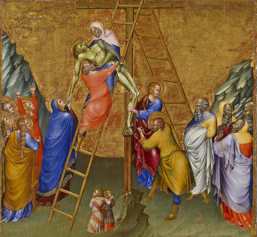 Giovanni Di Paolo Painting - The Descent from the Cross by Giovanni di Paolo