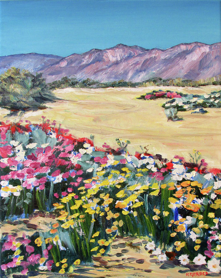 Flower Painting - The Desert in Bloom by Robert Gerdes