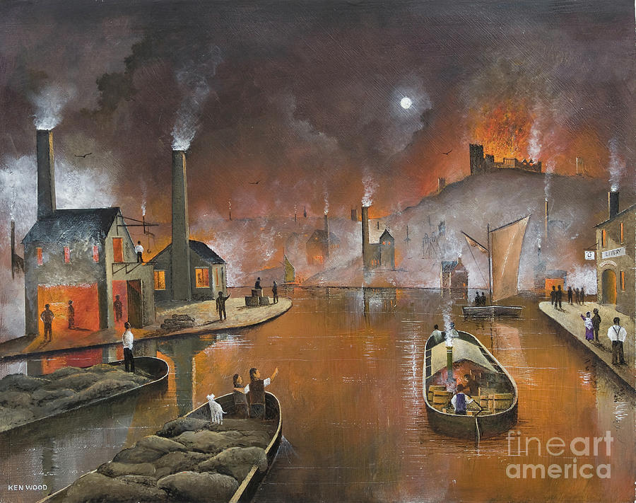 The Destruction of Dudley Castle - England #1 Painting by Ken Wood
