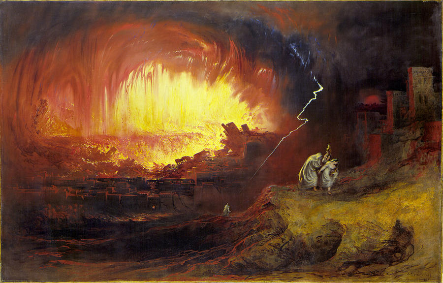 Fantasy Painting - The Destruction of Sodom and Gomorrah, 1852, by John Martin by Philip Ralley