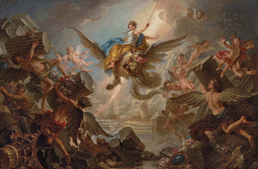 Music Painting - The Destruction of the Palace of Armida by Charles Antoine Coypel
