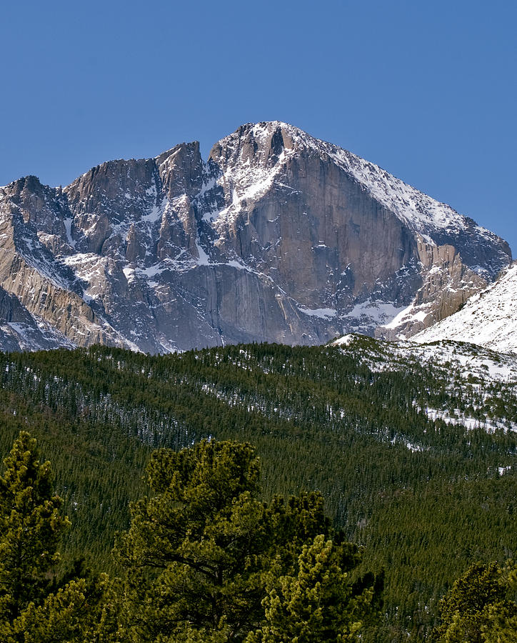 Mountain Photograph - The Diamond on Longs Peak in Rocky Mountain National Park Colorado by Brendan Reals
