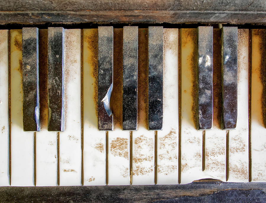 The Dirty Piano Keyboard Photograph by Gary Slawsky