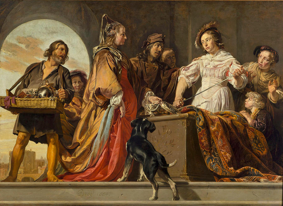 The Discovery of Achilles among the Daughters of Lycomedes Painting by Jan de Bray