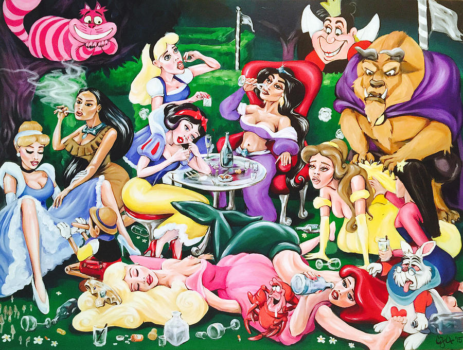 The Little Mermaid Painting - The Disney Hangover by Charlotte Oedekoven