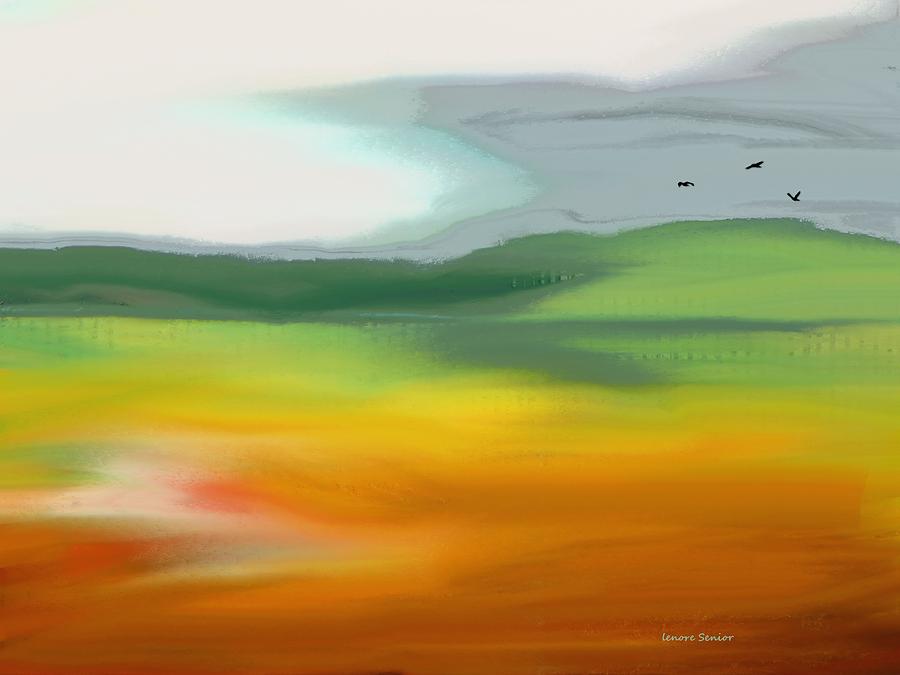 Abstract Painting - The Distant Hills by Lenore Senior