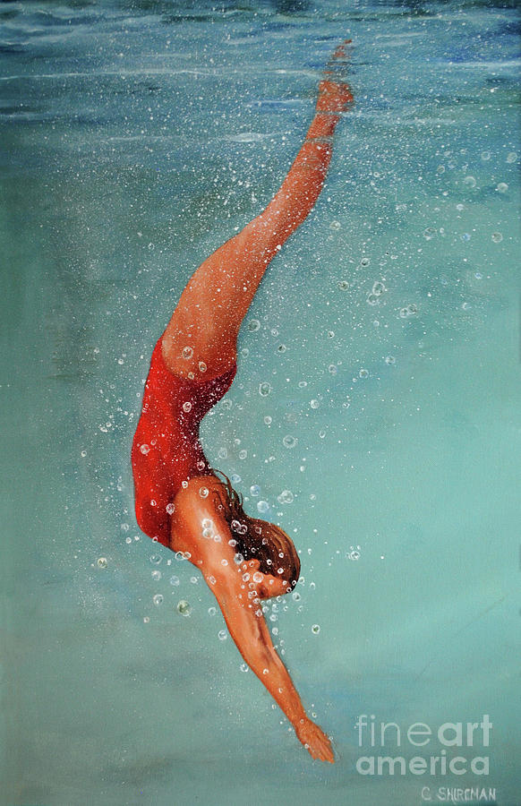 The Diver Painting by Carolyn Shireman