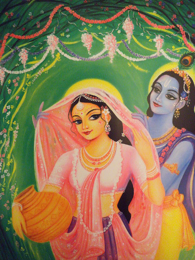 The Divine Couple - Radha and Krishna Painting by Alexandra Bilbija - Fine  Art America