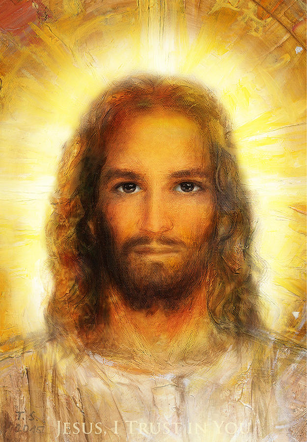 Portrait Painting - The Divine Mercy, Jesus I Trust in You - 4 by Terezia Sedlakova