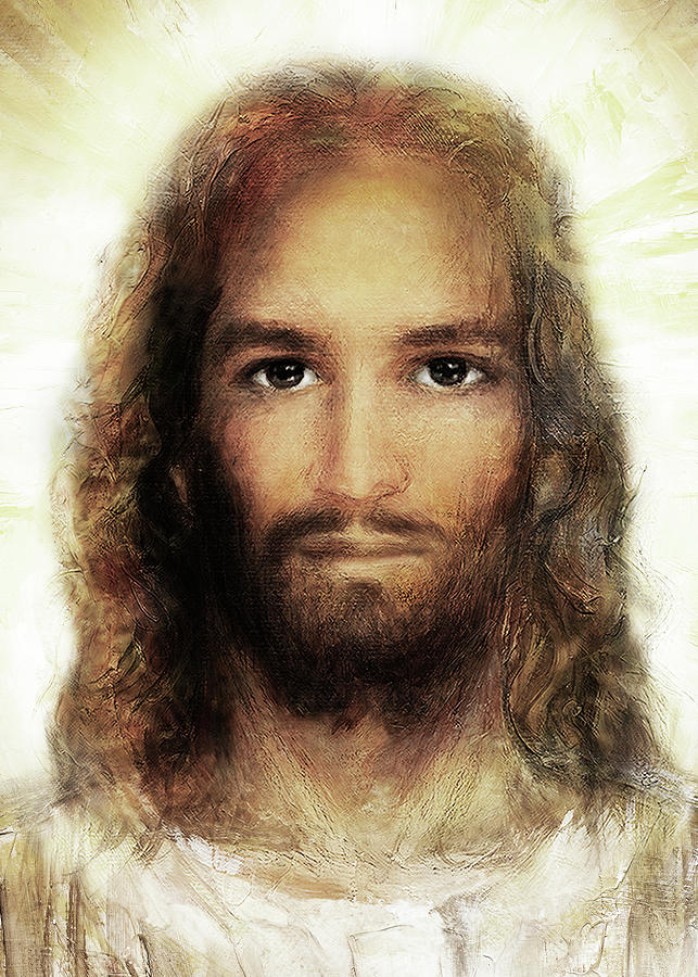 Portrait Painting - The Divine Mercy - portrait of Jesus - color2 by Terezia Sedlakova