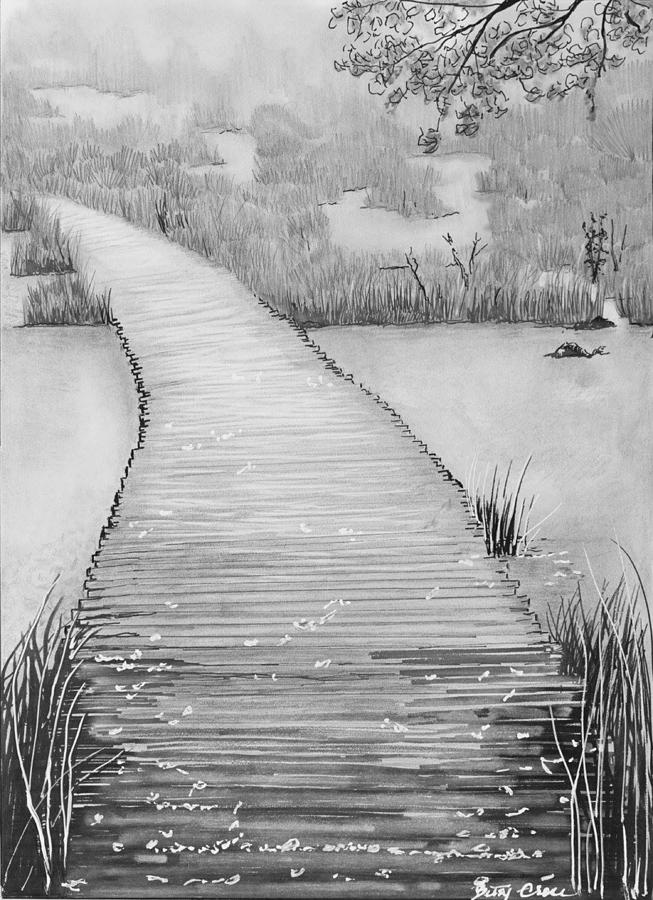 The Divine Path Drawing by Betsy Carlson Cross