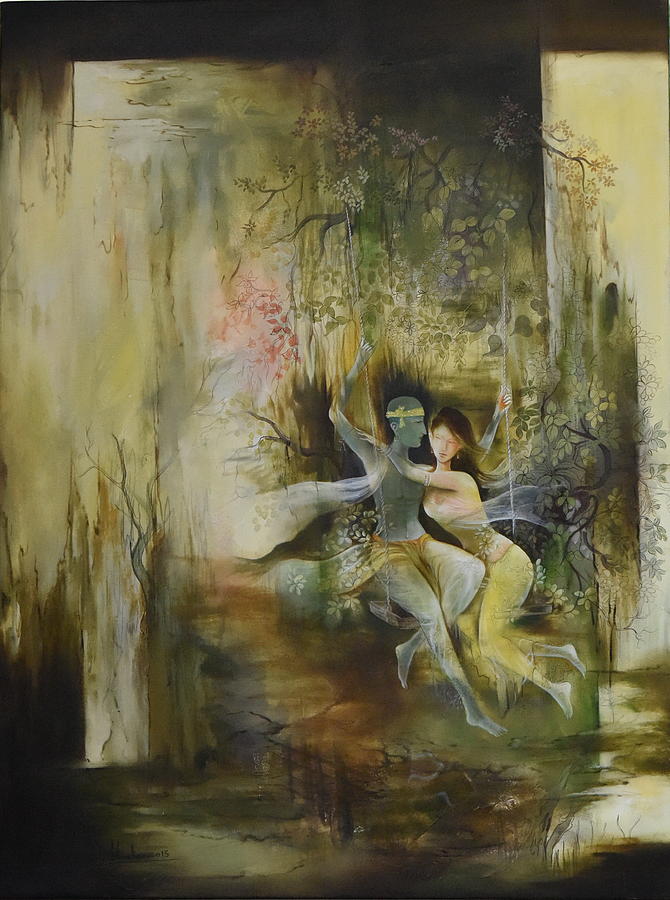 Abstract Painting - The Divine Swing by Durshit Bhaskar