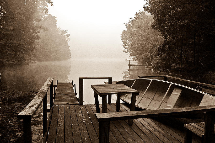 Fog Photograph - The Dock by Fern Logan Fog Photograph - The Dock by Fern Logan