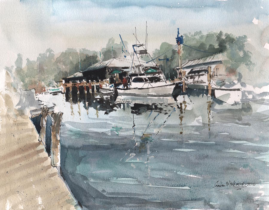 The Dock Painting by Gaston McKenzie