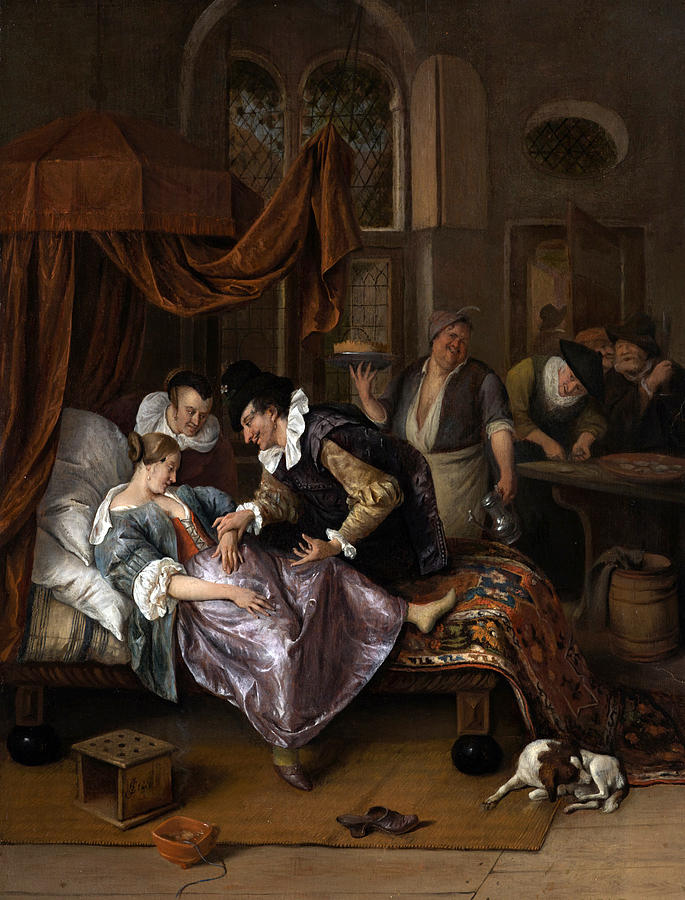 The doctors visit Painting by Jan Havicksz Steen
