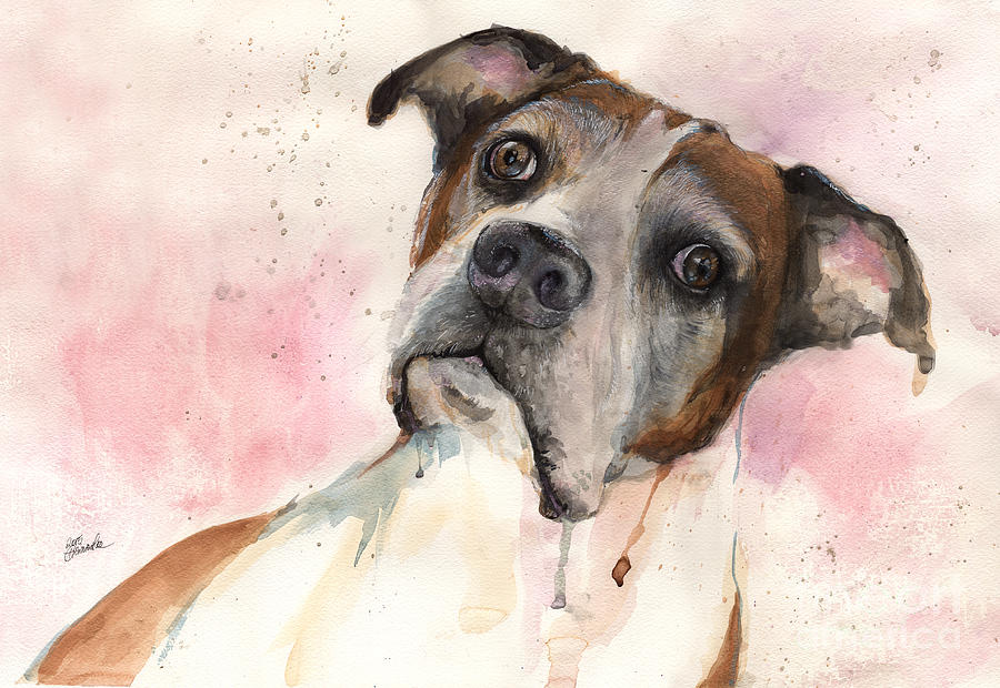 The dog portrait Painting by Ang El