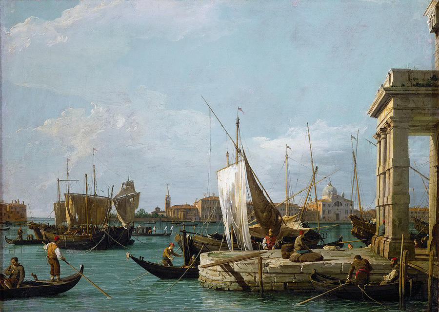 The Dogana in Venice Painting by Canaletto