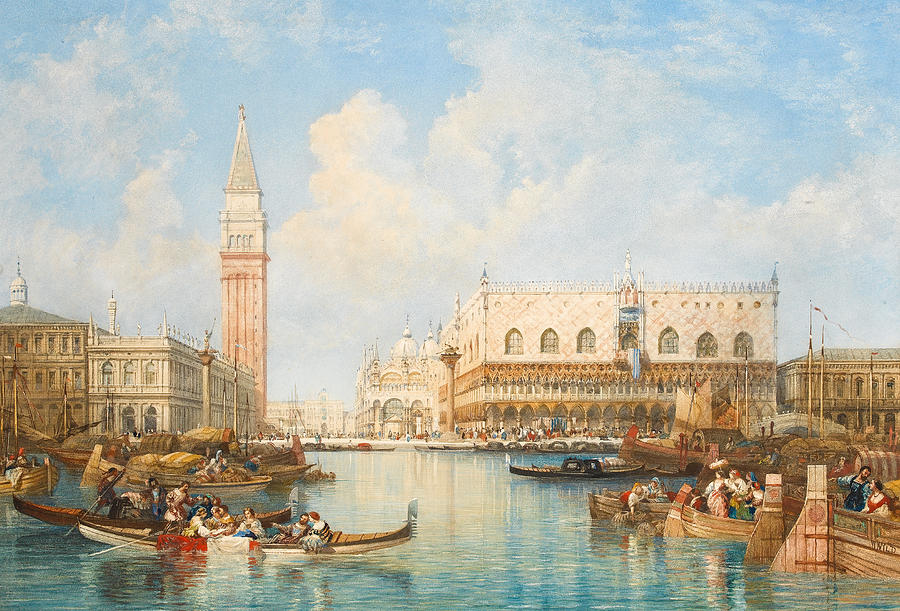 The Doge's Palace and Piazetta from the Lagoon, Venice Painting by ...