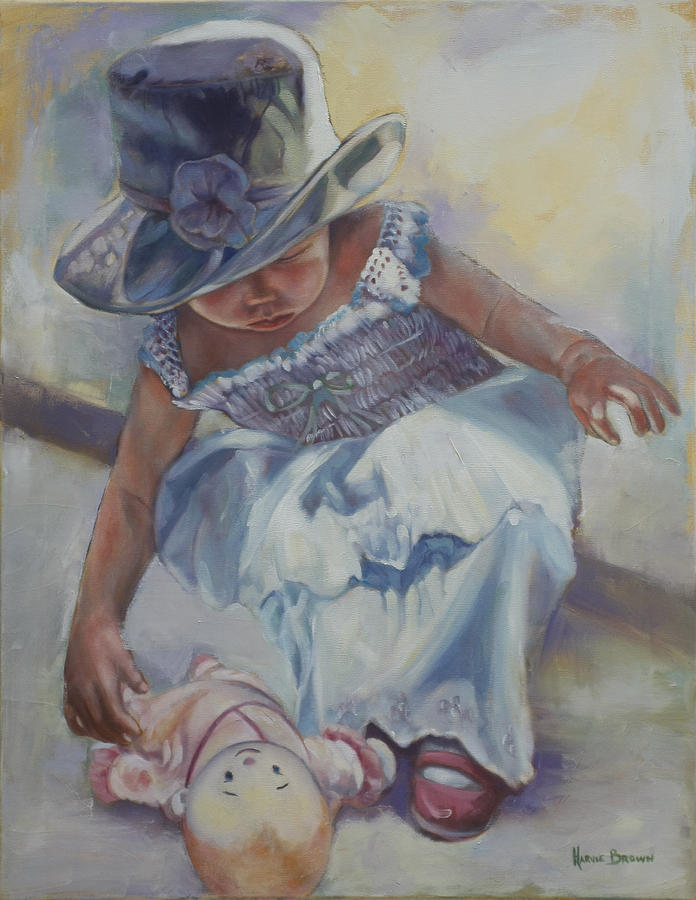 The Doll Painting by Harvie Brown