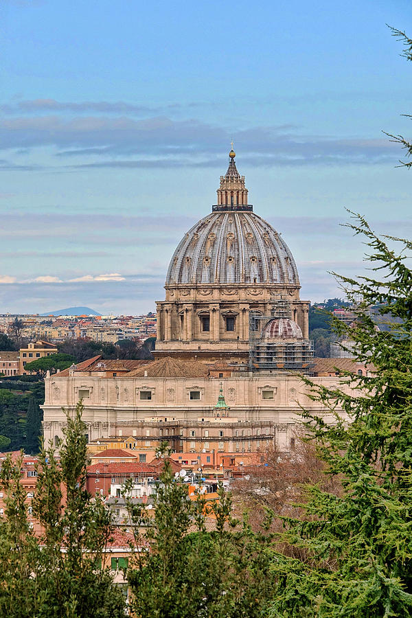 The Dome Of St. Peters Basilica In Rome Italy Photograph by Rick Rosenshein