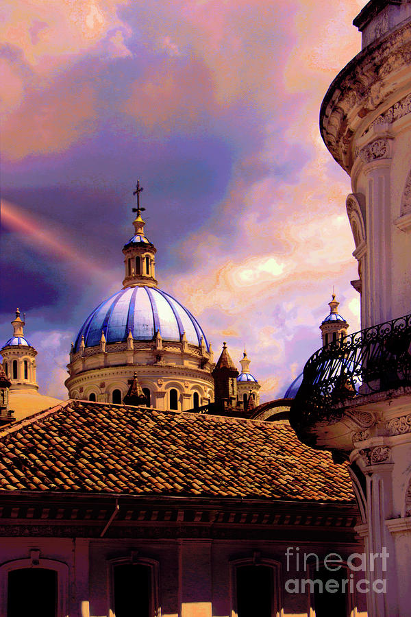 The Domes Of Immaculate Conception, Cuenca, Ecuador Photograph by Al Bourassa