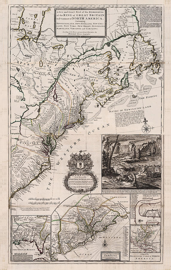 The dominions of Great Britain in North America - Historic Map of North America - Antique Maps Drawing by Studio Grafiikka