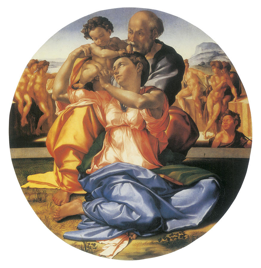 Michelangelo Painting - The Doni Tondo by Michelangelo Bounarroti
