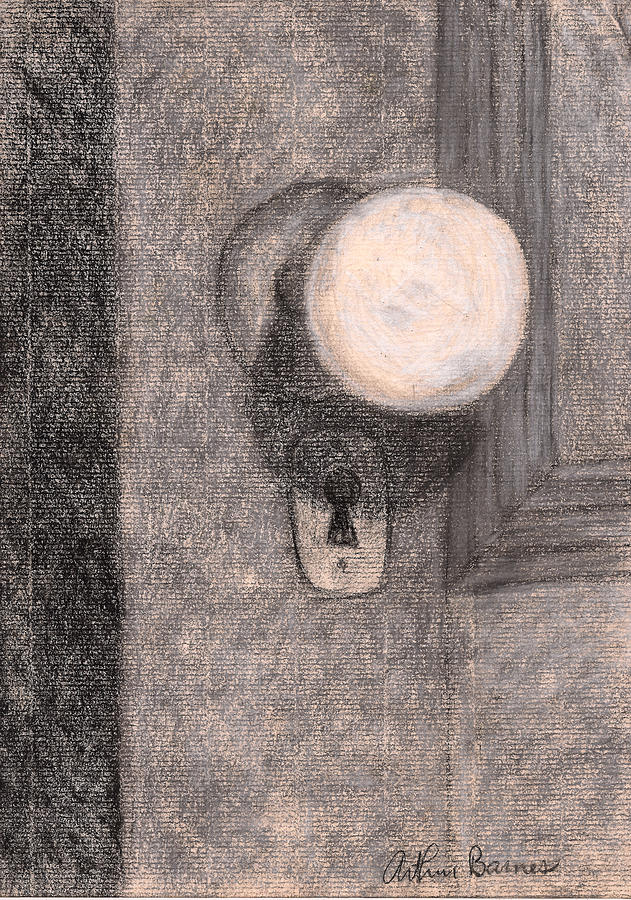 Black And White Drawing - The Door knob by Arthur Barnes