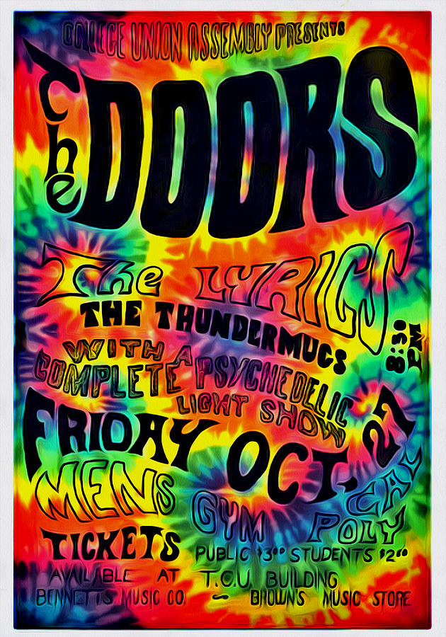 The Doors Rock Group Poster Digital Art by Galeria Trompiz Fine Art