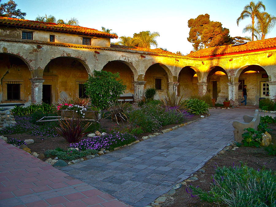 The Dormitory and Serra Chapel viewed from the Central Courtyard Mission San Juan Capistrano CA Photograph by Karon Melillo DeVega