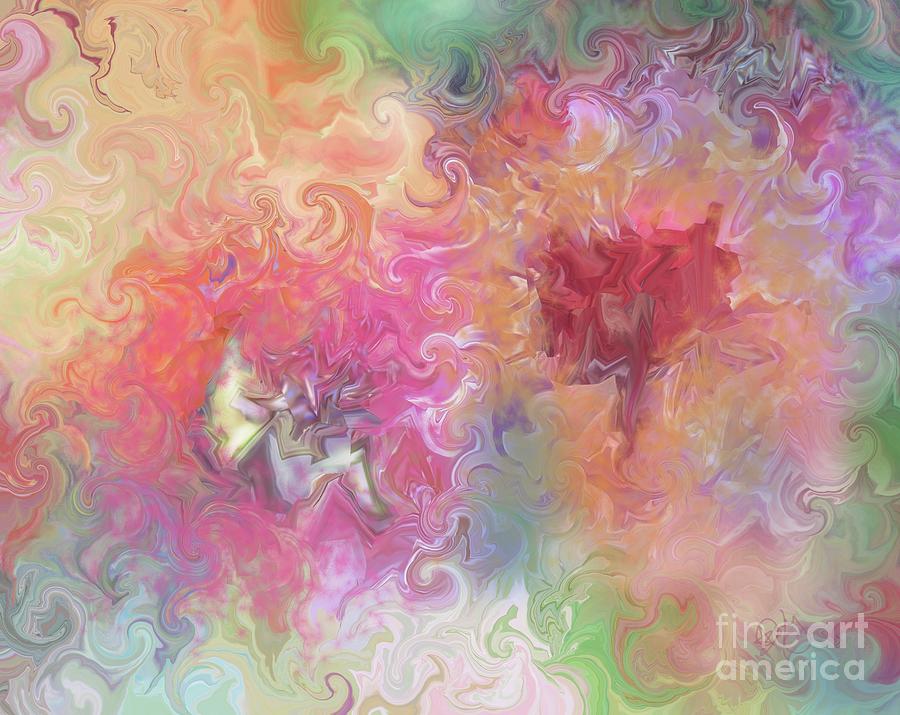 Abstract Painting - The Dragon and the Faerie by Roxy Riou