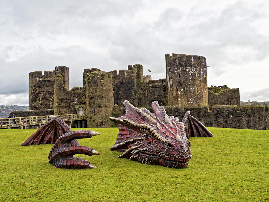 The Dragon Of Caerphilly Castle Photograph by Hazel Powell