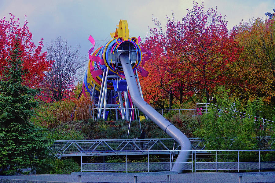 The Dragon Slide At The Parc de la Villette In Paris, France Photograph by Rick Rosenshein