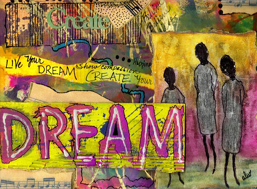 The Dream Trio Mixed Media by Angela L Walker