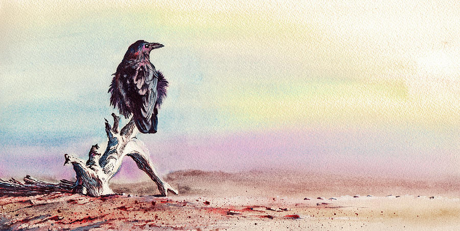 Raven Painting - The Drifter by Peter Williams