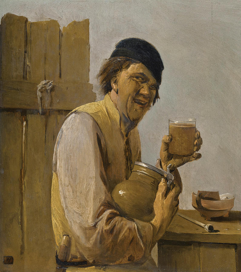 The Drinker Painting by Attributed to Abraham Diepraam