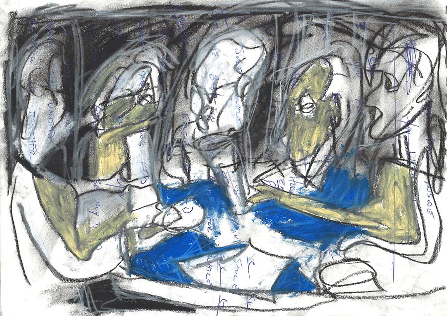 Abstract Drawing - The Drinking Table by Drew Eurek Abstract Drawing - The Drinking Table by Drew Eurek