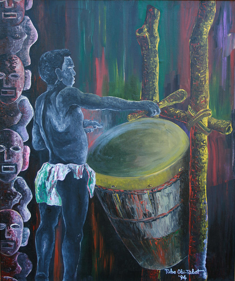 The Drummer Painting by Obi-Tabot Tabe