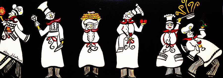 The  Drunken Chefs Painting by Nora Shepley