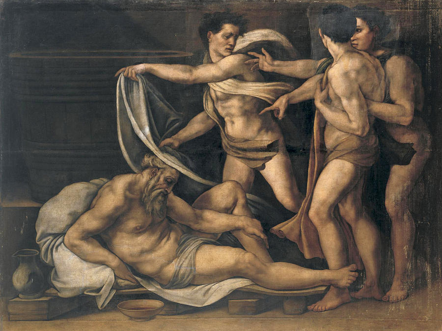 The Drunkenness Of Noah Painting by Follower of Michelangelo Buonarroti