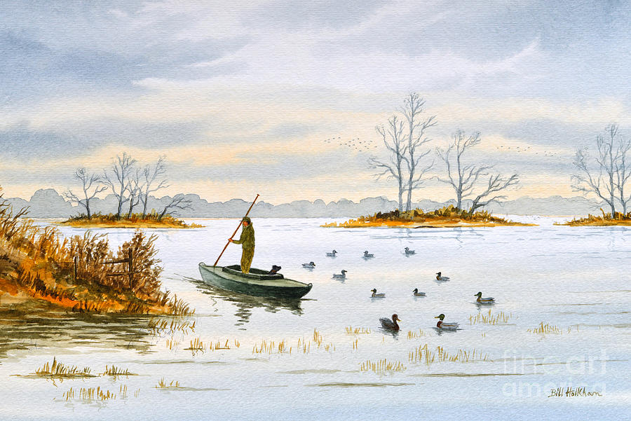 The Duck Blind Isalnd Painting by Bill Holkham
