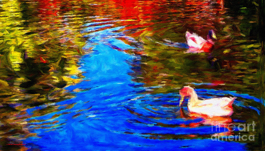 Claude Monet Photograph - The Duck Pond by Jerome Stumphauzer